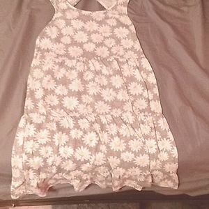 Tank top dress with white and yellow flowers